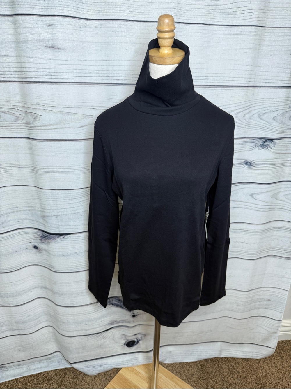 St. John's Bay Black Long-Sleeve Turtleneck Top